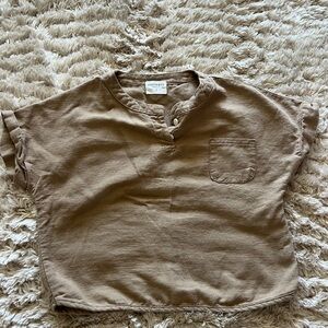 Fostered Brown Short Sleeve Cotton Shirt